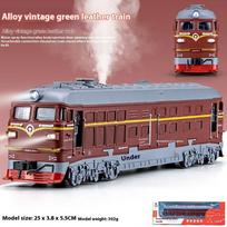 1/32 metalinis nostalginis garvežys žalias odinis traukinuko žaislas gali būti purškiamas lydinio traukinys vaikų žaislas dovanų vaikams Berniukų gimtadienio dovana raudona