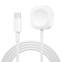 Magnetinis belaidis USB A greitas įkroviklis Apple Watch Ultra Series 10 9 8 7 6 SE, Type C kabelis įkrovimui iWatch Series 5 3 2 White Type C