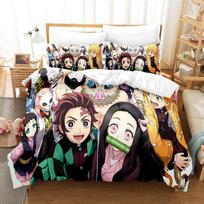 Karšti Kamado Nezuko patalynės komplektai Anime Demonų Sunaikintojas Lovatiesė paaugliams mergaitėms Madingas viengulis dvigulis karališko dydžio pilno dydžio antklodės užvalkalas cot size 70x133cm