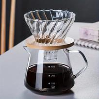 600 ml užpilamas kavos virimo aparato rinkinys Stiklinis grafinas Kava su stikliniu kavos filtru Lašinamasis kavos virimo aparato rinkinys namams arba biurui balta