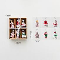 Christmas Decorations Creative Painted Glass Ornaments - Santa, Snowman & Christmas Tree Hanging Charms