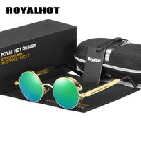 „RoyalHot“ unisex poliarizuoti apvalaus rėmelio asmeniniai pankroko stiliaus lauko vairavimo akiniai nuo saulės žalia
