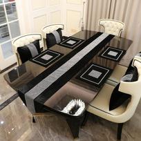 Stalo bėgikas valgomojo stalui Kalėdų Šiuolaikinis Elegantiškas Prabangus Vestuvinis Flanelinis Stalo bėgikas su kutu vakarėlio namų dekoravimui tablerunner 32x180cm juoda