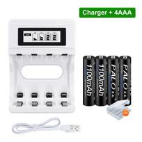 PALO AA 1,2 V įkraunamos baterijos + AAA įkraunama baterija žaislams + 1,2 V Akumuliatoriaus įkroviklis 1,2 V Ni-MH AA AAA baterijai Charger+4aaa