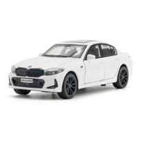 1/32 mastelio cinko lydinio automobilių modelio žaislai BMW 320i metalo liejimo aukšto modeliavimo garso ir lengvos guminės padangos žaislai vaikams gimtadienio proga balta
