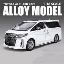 Naujas didelis 1/18 „Alphard“ lydinio automobilių modelis, žaislinis durų atidarymo simuliatorius, MPV automobilių žaislai su garsu ir šviesa, traukiama transporto priemonė berniukams, dovanos balta
