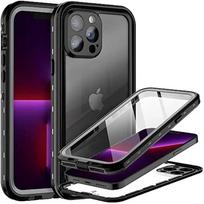 IP68 Vandeniui atsparus skaidrus telefono dėklas, visiškai apsaugantis nuo smūgių ir dulkių, skirtas plaukimui ir nardymui, skirtas iPhone 16 15 14 Plus 13 12 11 Pro Max For iPhone 14 juoda
