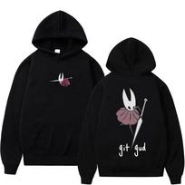 Žaidimo Hollow Knight Grafinis Džemperis su Gobtuvu Vyrams Moterims Madingas Laisvalaikio Per dydį Gobtuvas Sportinis Kostiumas Vyras Vintažinis Vilnos Medvilnės Megztinis su Gobtuvu S juoda