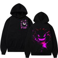 Super mielas Gengar anime margintas džemperis su gobtuvu vyrams ir moterims rudens žiemos Harajuku didelio dydžio laisvalaikio megztinis viršus S