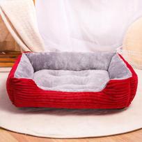 Stačiakampis šuns lova miegmaišis Veislys Katė Šuniukas Sofa Sofa Naminių gyvūnėlių namas Žiemos šiltos lovos pagalvėlė S 50x38cm raudona