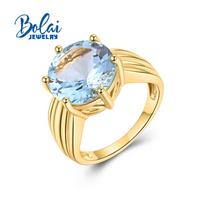 Vintažinis dizainas Natūralus 4,5 ct dangaus mėlynumo topazo žiedas didelis brangakmenis, apvalus 12 mm moterims Mada Elegantiški papuošalai Jubiliejus Banketas us ring size 9# mėlyna