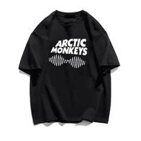 2024 Nauji Arctic Monkeys Drabužiai Moterų Mada Spausdinti Manga Grafiniai Marškinėliai Kasdieniai Y2k Balti Juodi Medvilniniai Marškinėliai Drabužiai S
