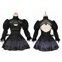 Cosplay Anime Nier Automatas 2B Sesuo Cosplay kostiumas Anime Moteriškas Cosplay kostiumų rinkinys Puošnus Helovino mergaičių vakarėlio gotų suknelė s