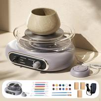 Kids Pottery Wheel Adjustable Shaping Tabletop for Beginners Crafting žalia