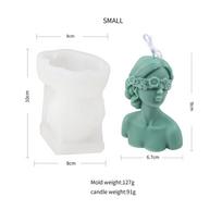 3D silikoninė gėlių deivės statulėlės forma Elegantiška užrištomis akimis gėlių deivės forma Pasidaryk pats dervos, betono, gipso amatai Unikalus dizainas