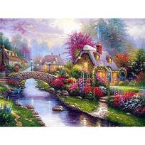 Deimantinis siuvinėjimas sodas Viso kvadrato apvalus rankdarbiai Deimantų tapyba peizažas Mozaikos namas Kalnų krištolinio akmens komplektas Namų dekoras Full Round 20X30CM raudona