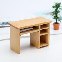 1/12 Lėlių namelio miniatiūriniai priedai Mini medinis kompiuterio stalas Modelis Baldų modeliavimas Žaislai lėlių namams papuošti 1pcs Desk