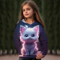 vaikiški megztiniai 3D spaudiniai Gyvūnų Katės Gatvės Apranga Berniukai Merginos Unisex Megztiniai Negabaritinis Hoodie Kawaii Megztiniai Sportiniai kostiumai Drabužiai 130