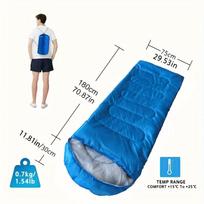 Visiems sezonams atsparus, vandeniui nepralaidus, nešiojamas kempingo miegmaišis – idealus lauko žygiams, kelionėms su kuprinėmis ir alpinizmo nuotykiams 0.7kg/1.54lbs dangaus mėlyna spalva