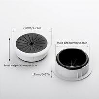 50/60MM Stalo Laido Grometas Laido Skylės Dangtelis Linijos Išvesties Anga Sriegimo Dėžutės Dangtelis Kabelių Pravedimo Dėžutė Biuro Stalo Kabelių Organizatorius 50mm balta