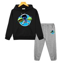 Žaidimas Astro Bot Ruduo berniukai mergaitės Sportiniai su gobtuvu komplektai anime džemperis su gobtuvu Vilnos džemperis Animacinis megztinis striukės vaikų drabužių parduotuvė 130