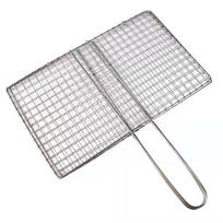 Nerūdijančio plieno kepsninės grotelės ir žuvies spaustukas - Patvarus, saugus ir sutirštintas tinklelis keptai žuviai, porams ir enoki grybams. 19x33 geležinio tinklelio spalva
