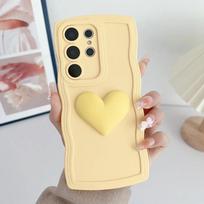 Minkštas TPU meilės širdelės banguotas dėklas, skirtas Samsung Galaxy S25 S23 S21 S20 FE S24 S22 Ultra Plus + A55 A35 A25 A15 A54 A53 A34 5G A05 A05s Galaxy S24