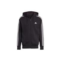 adidas Essentials Terry su gobtuvu ir užtrauktuku, 3 juostelės, juoda/balta, vyriškas, gatvės stilius IC0433 XL black