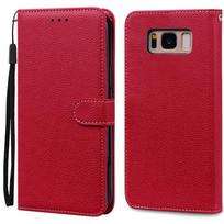 S8/S8 Plus dėklas Samsung Galaxy S8 dėklui G950F odinis piniginės tipo atverčiamas dėklas Samsung Galaxy S8 Plus G955F telefonui dėklas Fundas For Samsung S8 tamsiai raudona spalva