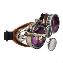 Madingi Steampunk akiniai, rekvizitas nuotraukoms, spalvoti pankų akiniai, kostiumas, gotikinė mada, unisex akiniai violetinė