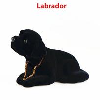 Automobilio prietaisų skydelis, purtantis galvą, šuo Automobilio papuošalai kinkuojantis šuo Bobblehead šunų lėlė Kūrybingas siūbuojantis šuns žaislas su auksine grandine Labrador