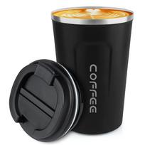 380 ml 510 ml kavos puodelis termo kelionių nerūdijančio plieno kavos puodelis, nepralaidus termosas arbatos butelis kavos puodelis vakuuminės kolbos izoliuoti puodeliai 1pcs 380ml juoda
