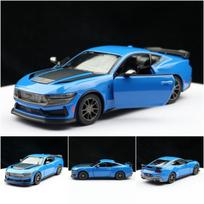 1/38 2024 Ford Mustang GT Shelby lydinio sportinio automobilio modelis lietas metalinis lenktyninio automobilio transporto priemonės modelis aukštos simuliacijos vaikų žaislas dovana mėlyna
