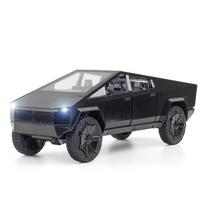 1/24 Tesla Cybertruck Diecast Lydinio Modelis Automobilis Miniatiūrinis Metalinis Transporto Priemonės Sunkvežimis Kalėdinis Karštas Žaislas Vaikams Dovanos Vaikų Žaislai Berniukams juoda