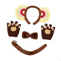 Žavingas gyvūno ausų ir uodegos rinkinys persirengimo linksmybėms lion brown