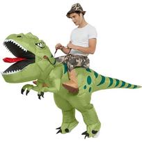Gyvūnų animacinis personažas jojantis T-Rex pripučiamas kostiumas darželio vaikams dinozauro vaidmenų žaidimas suaugusiems vaikams gaudynių žaidimas gimtadienio dovana Fit Height 80-120cm beige