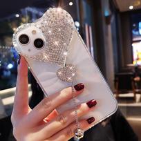 Creative Heart-shaped Water Diamond 15Promax for IPhone16 Phone Case, Apple 14 Protective Case 13, Fashionable and Luxurious iPhone16