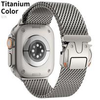 Milanietiškos kilpos dirželis Apple Watch juostai Ultra 3 49mm 46mm 45mm 44mm 42mm Nerūdijančio plieno metalas iWatch Series11 10 9 8 7 6 5 42mm 44mm 45mm