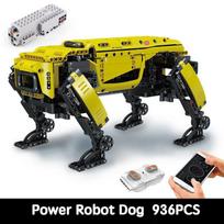 LYZRC Nauji 936PCS RC Power Robot Dog Building Blocks 15066 Technical Robot Toys Motorized Boston Dynamics Big Alpha Dog Model Plytos Dovanos geltona