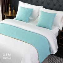 Šiaurietiški vienspalviai lovos takeliai Paprastumas Medvilnės lino pledas takeliai Vestuvių kambario lovos vėliavos užvalkalas Viešbučio dekoracija Lovos galo rankšluostis 50*50cm（pillowcase）