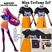 Anime KPop Demonų Medžiotojai Mira Cosplay Kostiumas Viršutinė dalis Sijonas Auskarai Huntrix Uniforma Helovino Šventė Moterims Merginoms Karnavalo Kostiumas XS