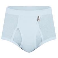 Yiershuang Men's 100% Cotton Ribbed Briefs (3-Pack) M (165, 85-110 jin) vandens mėlyna spalva