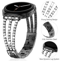 Madinga grandinėlės apyrankė Samsung Galaxy Watch 8 - Krištolo dizainas, 2025 m. leidimas 20MM (Samsung Watch 4/5/6/7) juoda