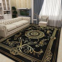 Prabangus didelio ploto kilimas svetainei Juoda Auksinė apdaila Sofos zona Neslystanti grindų danga Namų miegamojo prieškambario kilimai 200x400cm 60*90cm