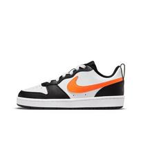 Nike Court Borough Low 2 GS Balti Juodi Oranžiniai Vaikams Sportbačiai Tamsiai Dūminiai Pilki Visiškai Oranžiniai BQ5448-115 35.5