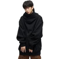 Vyriški megztiniai japoniški Harajuku miesto gatvės drabužiai Cyber ​​Punk Hoodie, kvėpuojantis, patogus megztinis žiemos rudeniui M juoda
