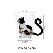 300ml Mielas Juodo Katino Stiklinis Kavos Puodelis Rinkinys Rankena Gyvūno Formos Pieno Vandens Sulčių Puodeliai Arbatos Puodelis Japoniško Stiliaus Kawaii Dovana Namams 201-300ml