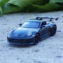 1:36 Žaislinio automobilio modelis Porsche 911 GT3 RS Super lenktyninis automobilis Lydinio liejinys Miniatiūrinis transporto priemonės kolekcijos ornamentas Dovana Tinka vaikams berniukams juoda