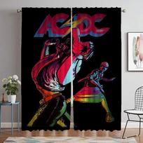 Virtuvės užuolaidos Camera Rock-ACDC Blackout užuolaida kambariui 2 skydelių pertvaros užuolaidėlės Helovino dekoracija Gyvenamasis Elegantiškas W50xH70cmx2pcs-CL