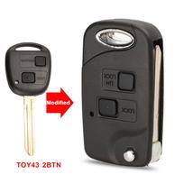 jingyuqin Nuotolinio valdymo sulankstomas automobilio raktų dėklas Toyota Yaris Carina Corolla Avensis Automobilio raktų dėklas Su mygtukais Toy43 Toy47 Toy48 eton mėlyna spalva